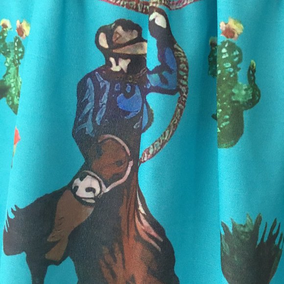 Super Cool Cowboy Print Top - Picture 2 of 2